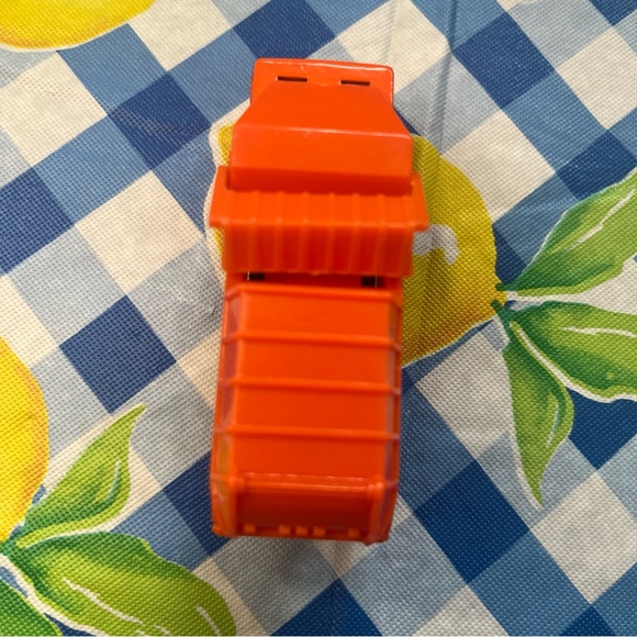 Hot Wheels 1991 Recycler-Garbage Truck Orange Working Front Loader - Picture 8 of 10